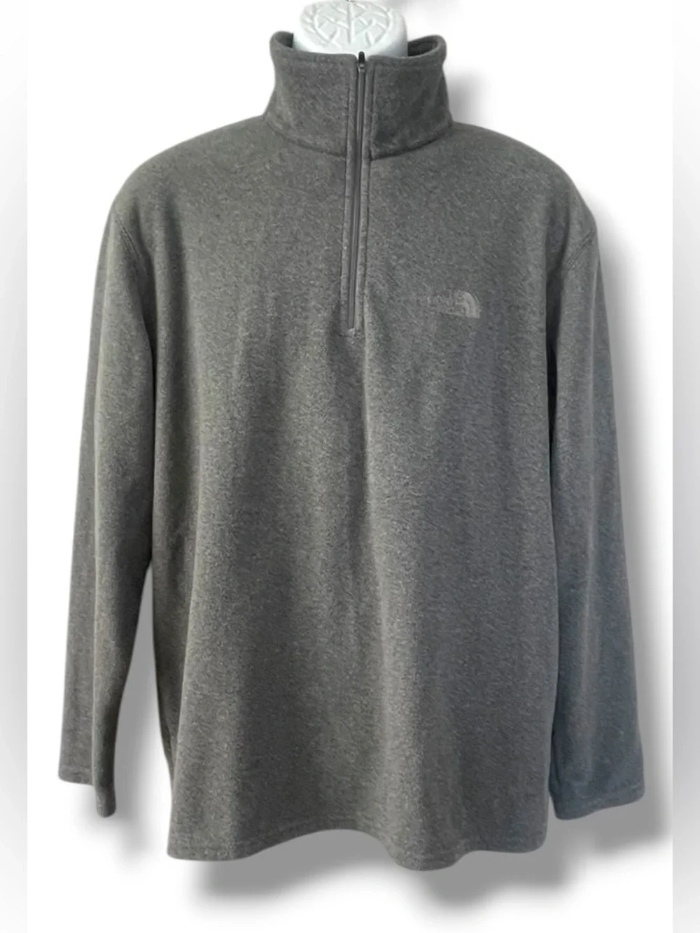 The North Face Gray Fleece Quarter Zip Pullover Men’s Large Jacket Sweater